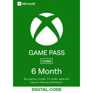 Xbox Game Pass CORE 6 Months INDIA