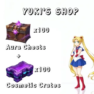 Sailor Piece 100 Aura  crates + Cosmetic crates