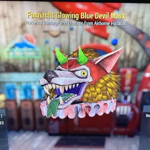 Glowing Blue Devil Mask