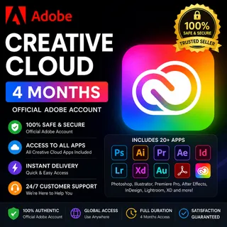 Adobe Creative Cloud 4 month Access 🎨 Creative Apps Bundle ⚡️ Digital Delivery