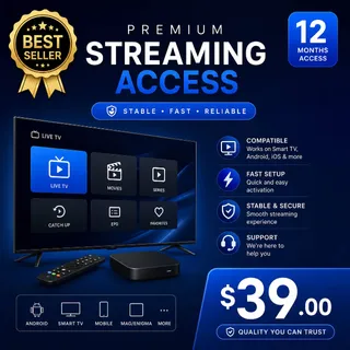 Smart TV Stream Service 📺 12 Month Plan ⚡️ Fast Digital Delivery