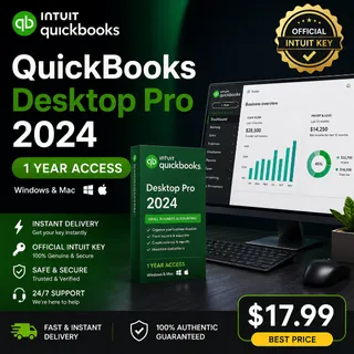 Intuit QuickBooks Desktop Pro 2024 | 1 Year | Windows & Mac | Fast Delivery
