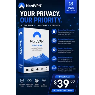 Nord VPN 12 Months Access 🌐 Secure Browsing Tools ⚡️ Digital Delivery