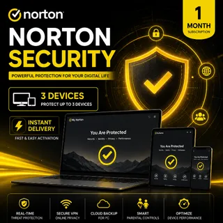 Norton Security Subscription | 1 Month Access | 3 Devices