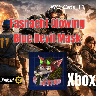 Fasnacht Glowing Blue Devil Mask