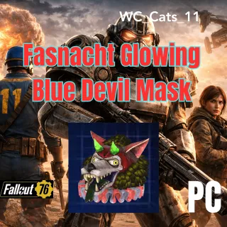 Fasnacht Glowing Blue Devil Mask