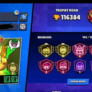 BRAWL STARS ✨ ALIEN FAME ✨ PRO RANK 👑  ✨5 TRUE GOLD BRAWLERS🏅116,000 TROPHY 💥 FULL ACCESS 💥