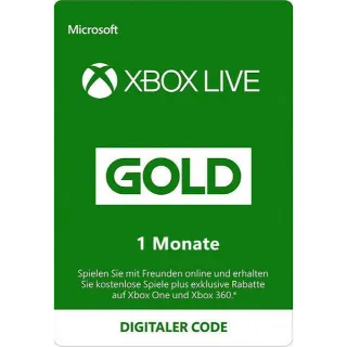 XBOX LIVE GOLD - 1 MONTH (EU Europe only)