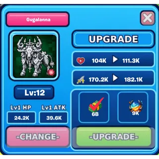 LVL 12 Gugalanna 104K HP 170.2K ATK Brainrot
