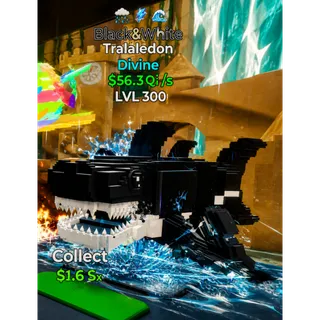 Tralaledon Black&White Divine 56.3 Qi/s LVL 300 MAXED Money Maker Go Up for Brainrots