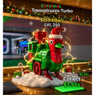 Trenostruzzo Turbo Christmas Secret 159.6 Qa/s LVL 250 MAXED Steal the Brainrot