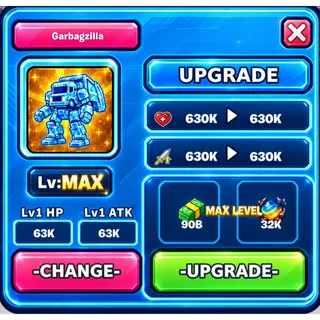 MAXED Garbagzilla 630K HP 630K ATK Brainrot