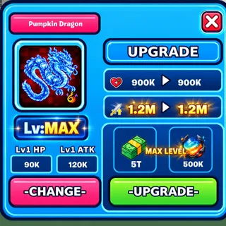 MAXED Pumpkin Dragon 1.2M ATK 900K HP  Brainrot