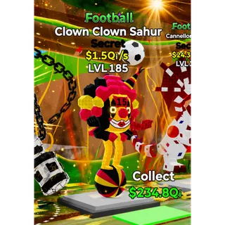 "MONEY MAKER" 1.5 Qi/s 🎮 Fortnite Steal the Brainrot – LVL185  Clown Clown Sahur.
