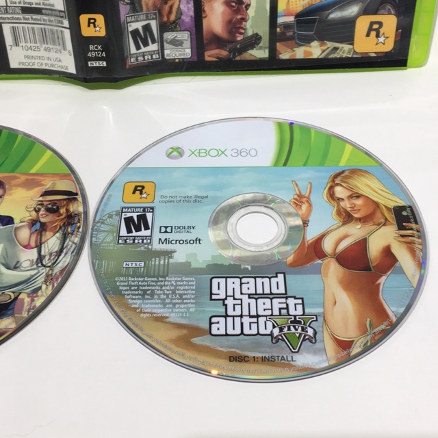 Xbox 360 Grand Theft Auto V GTA 5 2 DISC Complete manual tested & works!