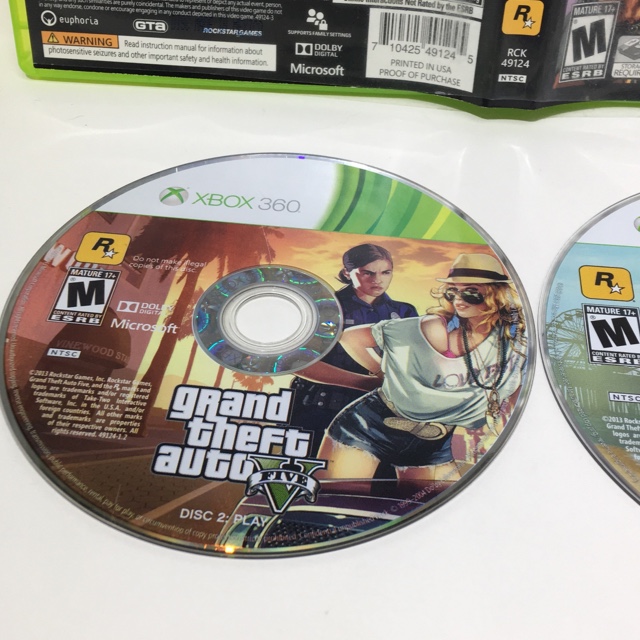 Grand Theft Auto V Xbox 360 GTA 5 Disc 2 Play Only Tested