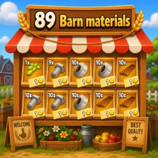 89x Barn Materials - Hay Day