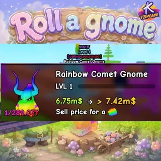 6.75m$ Rainbow Comet Gnome - Roll A Gnome