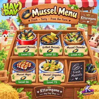 50x Mussel Menu CAN CHOOSE - Hay Day