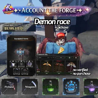 Account The Forge | 4pickaxe Dragon Head,Heavenly, Arcane, Magma
