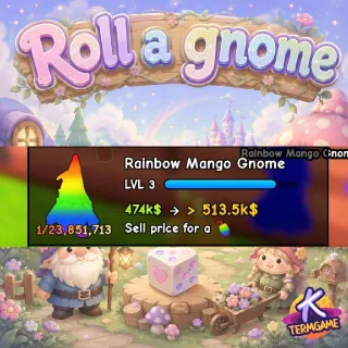 Roll A Gnome - Rainbow Mango Gnome 🌈