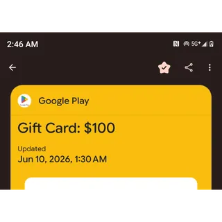 Google Play Credit $83 Balance Remaining 