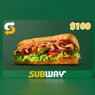 $100.00 USD SUBWAY GIFT CARD