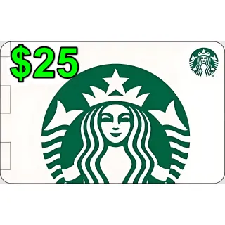 $25.00 USD Starbucks
