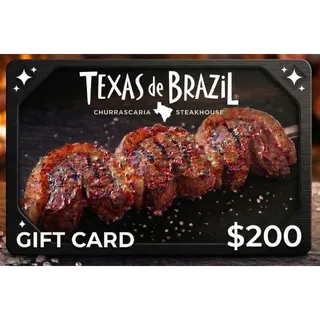 200 usd texas de brazil Gift Card