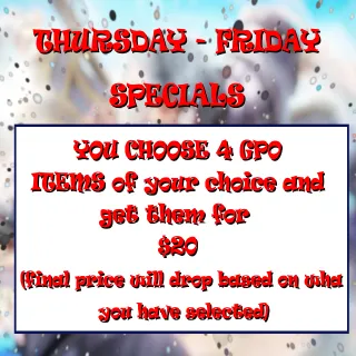 GPO SPECIAL PACKAGE || NEGOTIATABLE