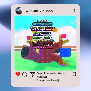 1 SEPT XP | 1 Septillion XP Watering Can - Purified | via in-game gifting | Chop Your Tree - Roblox