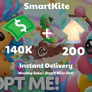 [Adopt Me]   140K Buck 💸 +  200 Age Up Potion 🧪  + Full Access 🗝️