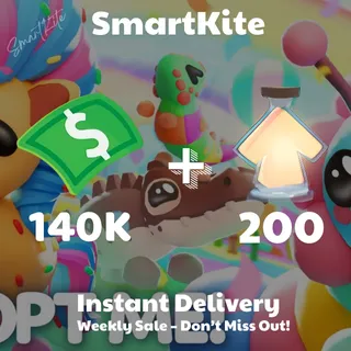 [Adopt Me]  140K Buck 💸 +  200 Age Up Potion 🧪 + Full Access 🗝️