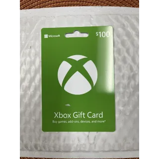 $100.00 USD Xbox Gift Card