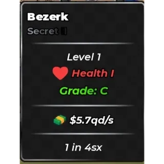 RAW UNIT/ BEZERK 1 IN 4SX 
