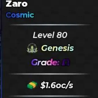 💥 1 IN 346OC COSMIC HUGE ZOMBIE ZARO 1.6OC/S || MAX GRADE & TRAIT💥