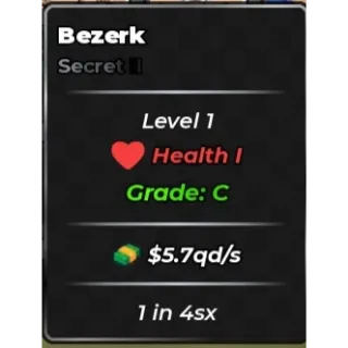 RAW UNIT/ BEZERK 1 IN 4SX