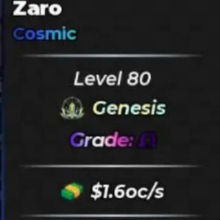 💥 1 IN 346OC COSMIC HUGE ZOMBIE ZARO 1.6OC/S || MAX GRADE & TRAIT💥