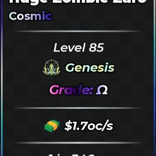 🌌💥1 IN 346OC || COSMIC HUGE ZOMBIE ZARO || MAX GRADE & TRAIT💥🌌