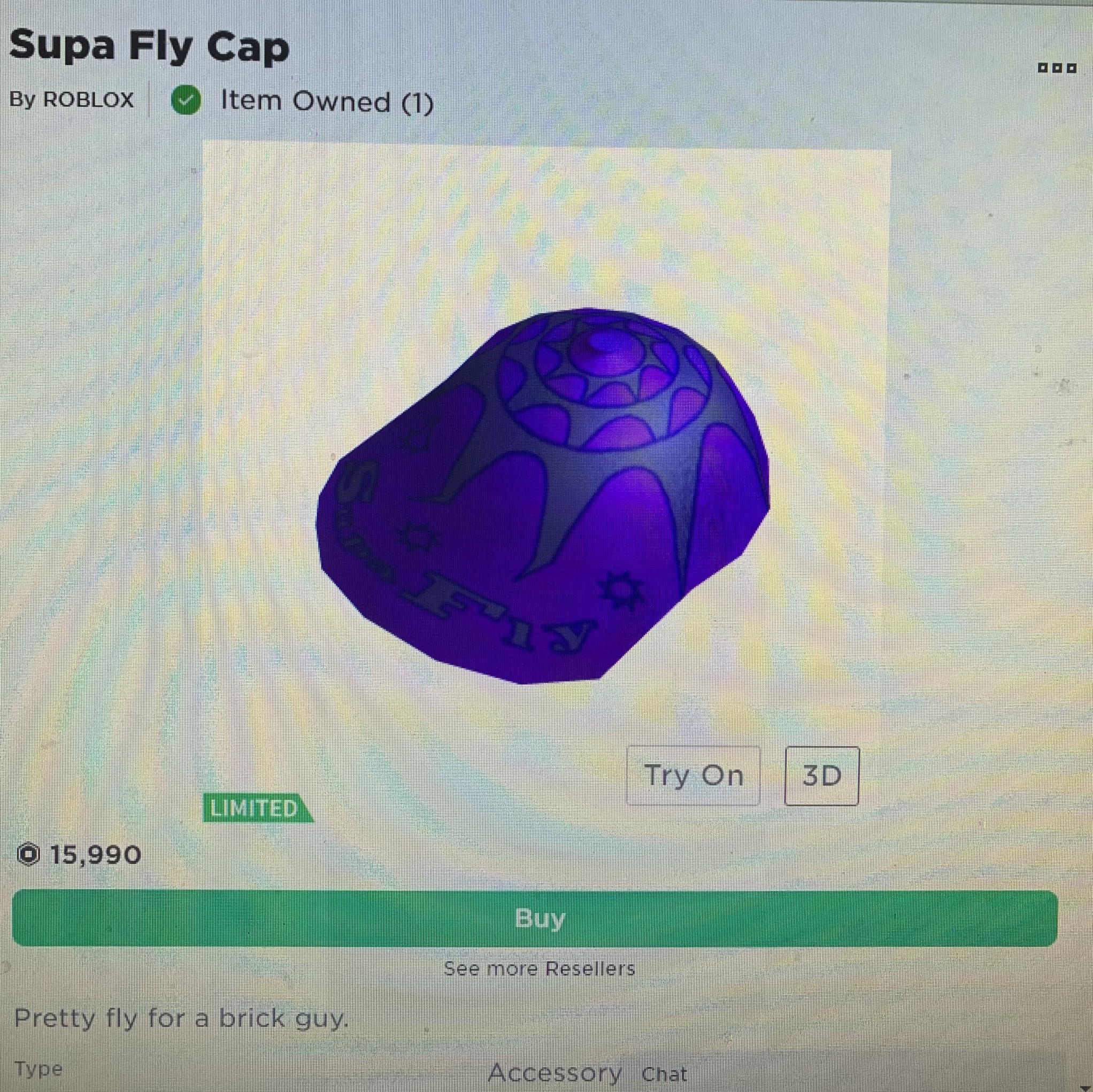 Limited Supa Fly Cap In Game Items Gameflip - roblox limited items marketplace