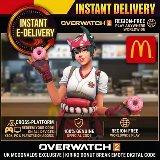 Overwatch McDonalds Kiriko Donut Break Emote Instant Delivery Region Free