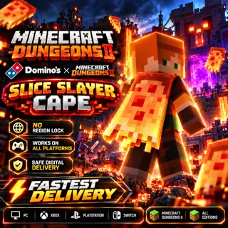 Minecraft Dungeons 2 Slice Slayer Cape Code Domino's Reward All Platforms Region Free