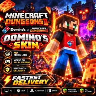 Minecraft Dungeons 2 Domino's Skin Code Domino's Reward All Platforms Region Free