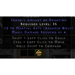  Assin amulet +2 martial art skills 