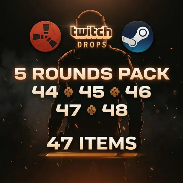 Rust Rounds 44 - 48 | Twitch Drops | up to 47 Item Total STEAM ONLY ...