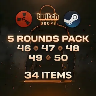 Rust Rounds 46 - 50 | Twitch Drops | up to 51 Item Total STEAM ONLY | PC