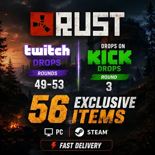 Rust Twitch & Kick Drops - All Available Rounds - 56 Items/Skins