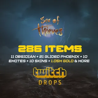 Sea of Thieves - 286 Items Twitch Drops - Phoenix/EWR/EWS/RMS/1.05k Gold