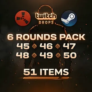 Rust Rounds 45 - 50 | Twitch Drops | up to 51 Item Total STEAM ONLY | PC