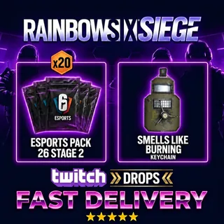 Rainbow Six Siege Twitch Drops - x20 ESPORTS Pack + Smells like Burning Charm